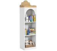 AIYAPLAY Libreria per bambini a 3 livelli Libreria per bambini per camerette per bambini Bianco e Naturale