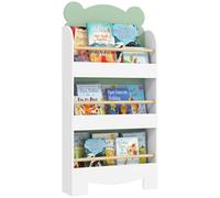 AIYAPLAY Libreria per Bambini a 3 Ripiani Salvaspazio 55x15x110 cm Verde