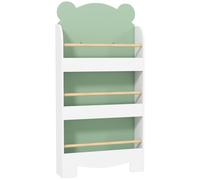 AIYAPLAY Libreria per Bambini con 3 Ripiani a Tema Orso, per Libri e Giocattoli, 55x15x110 cm, Verde Aosom Italy
