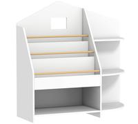 AIYAPLAY Libreria per bambini con 7 ripiani per libri, giocattoli, bordi arrotondati, supporta 40 kg, Bianco Aosom Italy