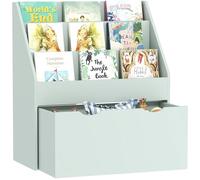 AIYAPLAY Libreria per bambini, libreria organizer per giocattoli con 3 ripiani, cassetto, per camera da letto, asilo nido, sala giochi, aula, verde