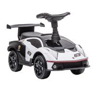 AIYAPLAY Macchina a pedali con bagagliaio bimbi 67x28x38cm Bianco+Nero | Veicolo per bambini, clacson e rumore del motore, macchina per bambini, macchina giocattolo per 12+ mesi