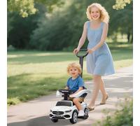 AIYAPLAY Macchina Cavalcabile per Bambini 1-3 Anni Convertibile in Passeggino con Maniglione, Barriera a 360° e Volante, Auto Cavalcabile in PP e Acciaio, 91x40x83 cm, Bianco La nostra macchina cavalc