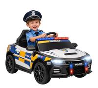 AIYAPLAY Macchina Elettrica della Polizia per Bambini 3-5 Anni con Sirena e Luci 12V 3-7 km/h Auto Elettrica per Bambini con 2 Motori, Sospensioni, Telecomando, USB, MP3, Musica e Clacson, Multicolore