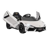 AIYAPLAY Macchina Elettrica per Bambini 3-5Anni 12V Licenza Lamborghini Revuelto 3-5km/h Auto Elettrica per Bambini Porte a Farfalla, 2 Motori, Sospensioni, Telecomando, Musica, Rotelle, Fari, Bianco