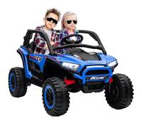 AIYAPLAY Macchina Elettrica per Bambini 2 Posti 24V 4 Motori 5-7km/h Blu
