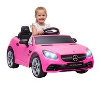 AIYAPLAY Macchina Elettrica per Bambini 3-6 Anni con Luci LED, Effetti Sonori Realistici e Telecomando, in Acciaio e PP, 107x62.5x44 cm, Rosa Aosom