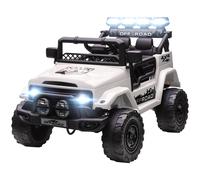 AIYAPLAY Macchina Elettrica per Bambini con Fanali, Clacson, Cintura e Telecomando, Fuoristrada in PP e Metallo, 99x66x68.5 cm, Bianco Aosom Italy