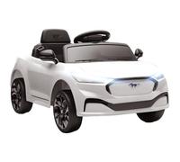 AIYAPLAY Macchina elettrica per bambini Ford Mustang Mach-E 12V Bianca | Veicolo elettrico, telecomando 2.4G, motori 2x25W, avviamento progressivo, luci LED, musica, porta USB/Bluetooth