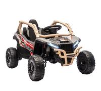AIYAPLAY Macchina Elettrica per Bambini UTV KAWASAKI TERYX KRX, 12V Fuoristrada Auto per Bambini con 2 Motori, Cintura, Telecomando, Sospensioni, USB, Bluetooth, Musica, Luci, 3-5km/h, 3-5Anni, Giallo