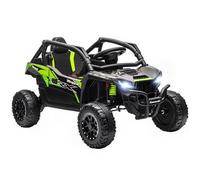 AIYAPLAY Macchina Elettrica per Bambini UTV KAWASAKI TERYX KRX, 12V Fuoristrada Auto per Bambini con 2 Motori, Cintura, Telecomando, Sospensioni, USB, Bluetooth, Musica, Luci, 3-5km/h, 3-5Anni, Nero