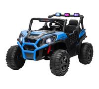 AIYAPLAY Macchina Elettrica per Bambini 3-8 Anni 24V Fuoristrada 2 Posti, 3-8km/h Auto Elettrica per Bambini con 2 Motori, Sospensioni, Telecomando, Musica, Fari, Cintura e Clacson, Blu
