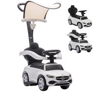 AIYAPLAY Macchina Primi Passi Cavalcabile per Bambini 1-3 Anni, Bianco | Auto Cavalcabile, Licenza Mercedes-Benz, Maniglione, Barriera a 360°, Volante, in PP, 83x40x90 cm