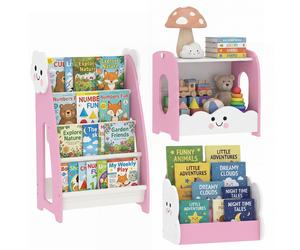AIYAPLAY Mobile per Bambini con Spazi Portaoggetti, 85.5x32x72 cm Rosa e Bianco