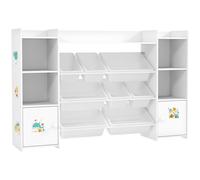 AIYAPLAY Mobile per bambini, scaffale per giocattoli per bambini con 8 casse rimovibili, 140 x 30 x 90 cm, bianco Aosom Italy