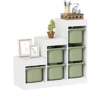 AIYAPLAY Mobiletto portaoggetti per giocattoli con 6 vassoi rimovibili a 3 livelli, portaoggetti per bambini facile da pulire, per i 3-8 anni, verde