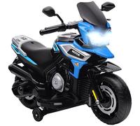 AIYAPLAY Moto Elettrica per Bambini 18-36 Mesi 6V Rotelle Rimovibili Blu