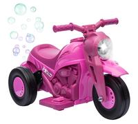 AIYAPLAY Moto elettrica per bambini, 3 ruote, 6 V, 3 km/h, auto elettrica per bambini con funzione di bolle, effetti luminosi e sonori, 2 - 5 anni, carico max. 30 kg, rosa