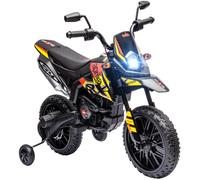 AIYAPLAY Moto per Bambini 12V con Ruote di Supporto, Luci LED, Musica, USB, Moto Elettrica per Ragazzi e Ragazze, Giallo