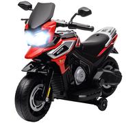 AIYAPLAY Moto per Bambini con Rotelle, Specchietti e Poggiapiedi Rosso