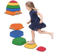 AIYAPLAY Percorso di Equilibrio per Bambini di 5 Pezzi. Antiscivolo. per Interno ed Esterno, 33.5x33.5x28 cm, Multicolore Aosom Italy