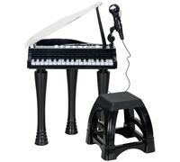 AIYAPLAY Pianoforte Tastiera per Bambini 32 Tasti con Sgabello e Microfono Nero
