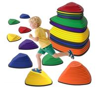AIYAPLAY - Pietre di bilanciamento 9 pezzi antiscivolo pietre impilabili gradini per promuovere l'equilibrio, per interni, esterni per bambini dai 3 agli 8 anni