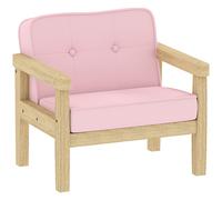 AIYAPLAY Poltrona per Bambini con Tessuto Morbido di Velluto e Struttura in Legno Seduta e Schienale Imbottiti 46,5x44x45 cm Rosa Aosom Italy