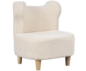 AIYAPLAY Poltrona per bambini, poltrona in peluche con orecchie d'orso, rivestimento in peluche, schiuma, beige Aosom Italy