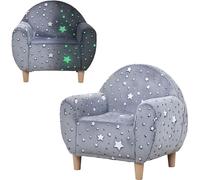 AIYAPLAY Poltroncina per bambini, sedia singola fosforescente con design a stella, sedia imbottita da vasca per bambini per camera da letto, stanza dei giochi, stanza dei bambini, grigio