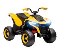AIYAPLAY quad elettrico per bambini 12V quad elettrico per bambini con 2 motori, 3-6km/h per bambini con sospensioni, luce LED, auto per bambini con USB, musica per 3-8 anni, giallo