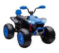 AIYAPLAY Quad Elettrico per Bambini, a 24V con 4 Ruote, Fari, Porta USB e Funzione MP3, 3-8 Anni, Blu Aosom Italy