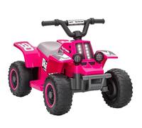 AIYAPLAY Quad elettrico per bambini con funzione avanti e indietro, LED e clacson, auto elettrica per bambini da 1,5 a 3 anni, 3 km/h, metallo rosa