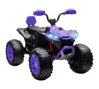 AIYAPLAY Quad Elettrico per Bambini da 24V, con Fari, Porta USB e Funzione MP3, per Bambini di 3-8 Anni, Viola Aosom Italy
