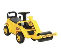 AIYAPLAY Rullo Compressore Cavalcabile per Bambini 1-4 Anni, Giallo | Macchina Cavalcabile, Rullo Anteriore Sollevabile, Clacson. Vano Sotto il Sedile