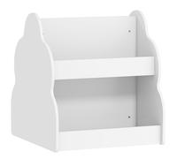 AIYAPLAY Scaffale per bambini, a 2 livelli con ruote, 4 ripiani, 54x50x56 cm, Bianco Aosom Italy