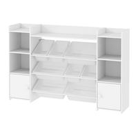 AIYAPLAY Scaffale per Bambini Portagiochi con 8 Contenitori e Armadietti Bianco