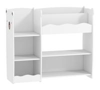 AIYAPLAY Scaffale per giocattoli per bambini Ripiani Aperti Scomparti Design Orsetto Organizer per giocattoli Bianco Aosom Italy