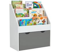 AIYAPLAY Scaffale Portagiochi a 3 Ripiani con Cassetto Inferiore in MDF Grigio