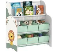 AIYAPLAY Scaffale Portagiochi con 6 Cassetti e Libreria a 2 Livelli