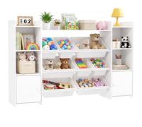 AIYAPLAY Scaffale Portagiochi per Bambini con 8 Contenitori e Armadietti