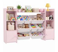 AIYAPLAY Scaffale Portagiochi per Bambini con 8 Contenitori e Armadietti