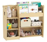 AIYAPLAY Scaffale Portagiochi per Bambini con Ripiani Aperti e Scomparti