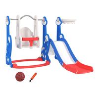 AIYAPLAY Gioco per Bambini 4 in 1 con Scivolo, Altalena, Arrampicata e Canestro