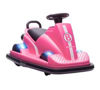 AIYAPLAY Scooter auto per bambini 6 V auto elettrica per bambini con 2 motori, 360° drehbar elettrico paraurti auto con Hupe LED Musik Sveglia il movimento del cavo 3-8 km/h per 3-8 anni, rosa