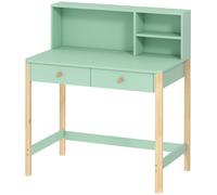 AIYAPLAY Scrivania per Bambini con 3 Scomparti e 2 Cassetti, Scrivania in Legno con Spazi per Libri e Giochi, Banco Scuola per Studio e Disegno per Bambini 5-12 Anni, Verde