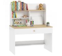 AIYAPLAY Scrivania per Bambini con Ripiani, Cassetto, 3-8 Anni, Bianco