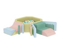 AIYAPLAY Set 15 Blocchi Morbidi per Bambini Modulabili e 200 Palline da Interno