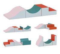 AIYAPLAY Set 3 Costruzioni Morbide per Bambini, in Similpelle e Spugna, Grigio Chiaro Aosom Italy