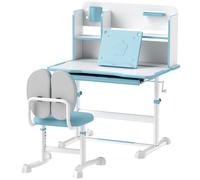 AIYAPLAY Set Banco e Sedia per Bambini Regolabili Cassetto e Scaffale Rosa